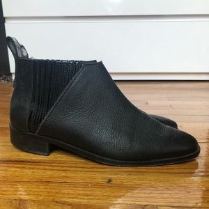 Leather Chelsea booties w patent detail